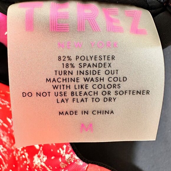 TEREZ Womens Size M Neon Haze with Silver Foil Dusting Sports‎ Bra NEW - Picture 4 of 4